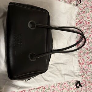 Marge Sherwood Black Leather Boston Bag